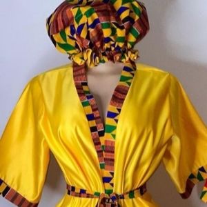 African print robe
